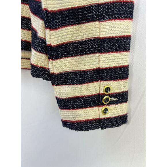 Cabi Love Carol Womens Multicolor Nautical Striped Button Blazer Jacket Size 10 - Picture 9 of 16